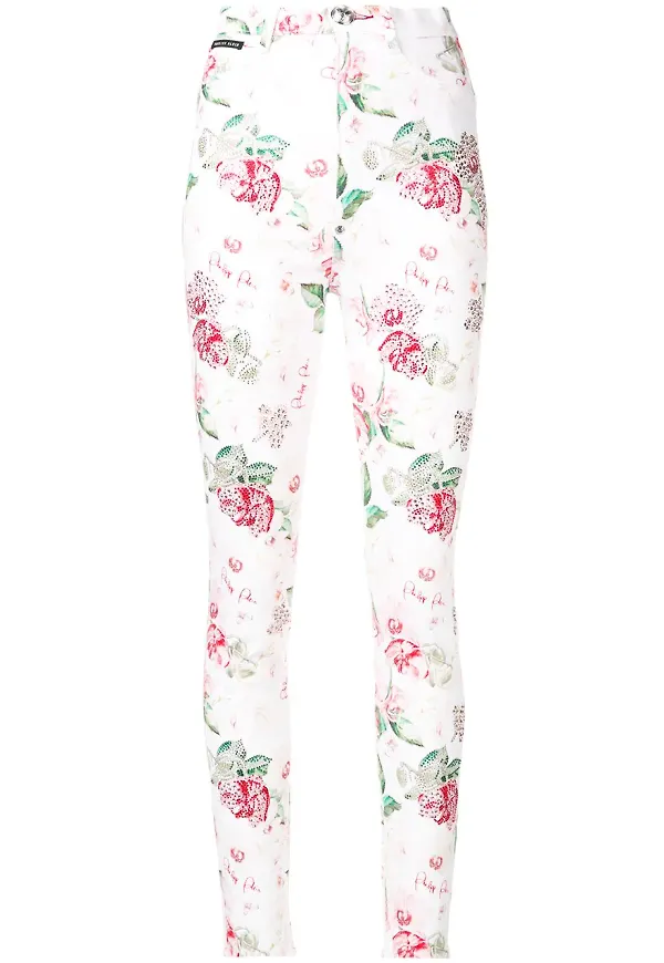 Philipp Plein jeans med rostryck - Vit