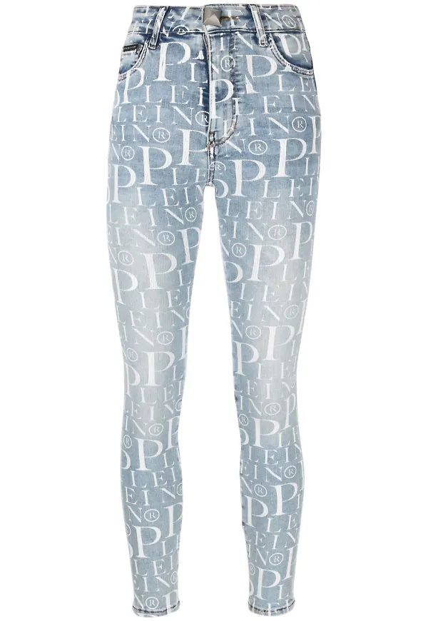 Philipp Plein jeans med tryck - Blå