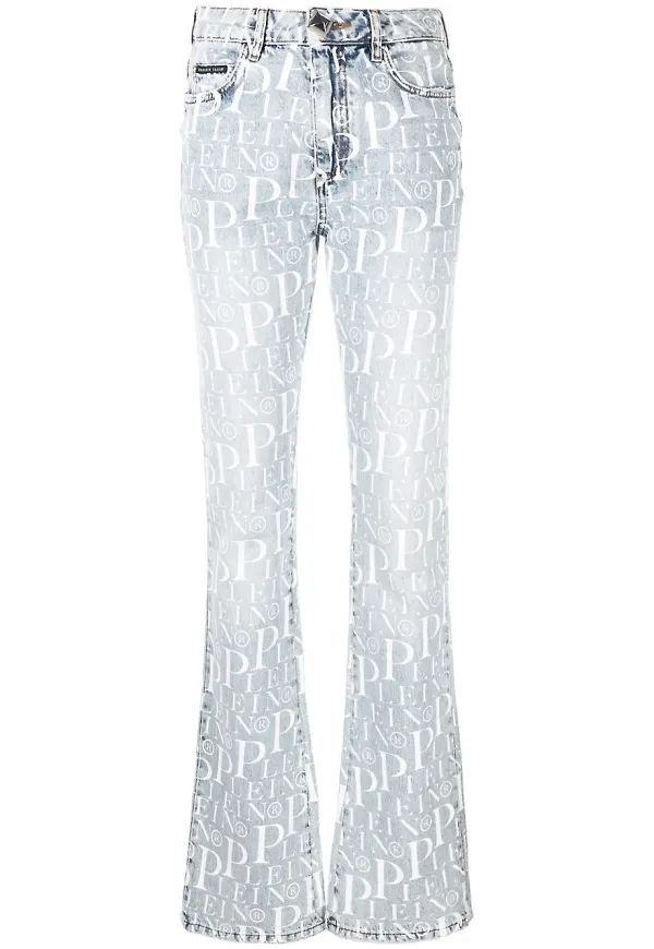 Philipp Plein jeans med tryck - Blå