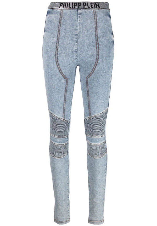 Philipp Plein jeansleggings med logotyp - Blå