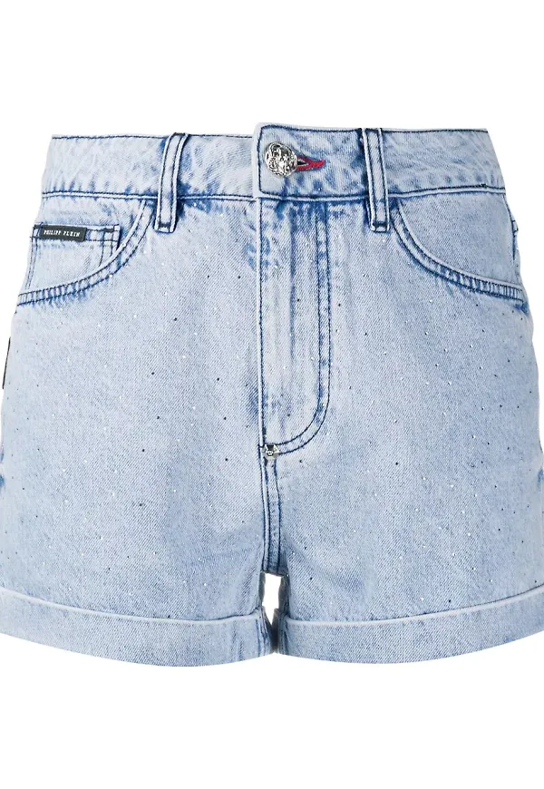 Philipp Plein jeansshorts - Blå