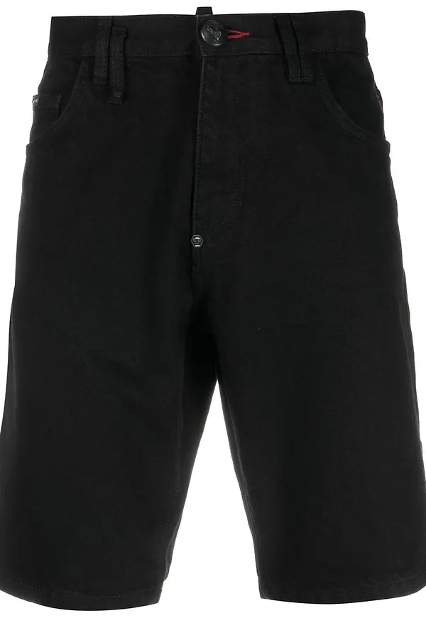 Philipp Plein jeansshorts - Svart