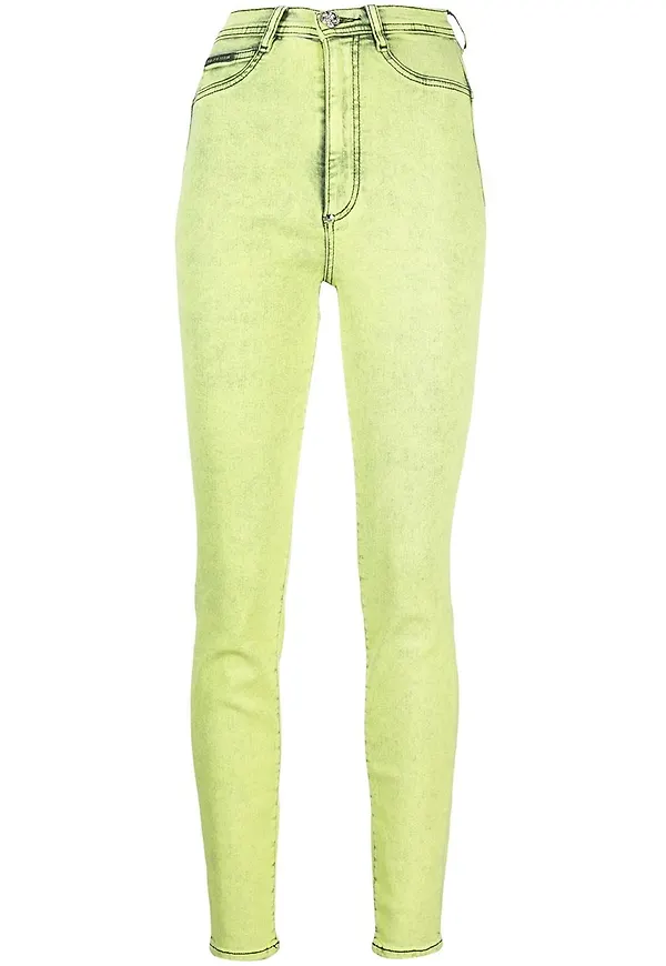 Philipp Plein jeggings med hög midja - Gul