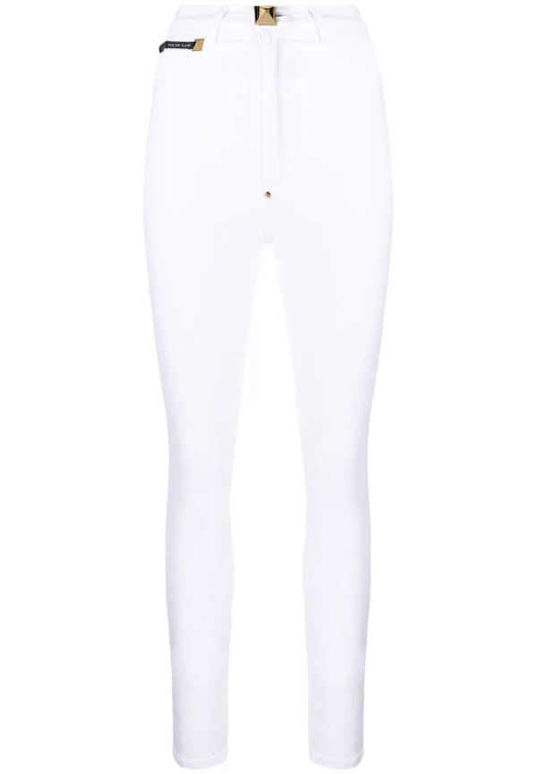 Philipp Plein jeggings med hög midja - Vit