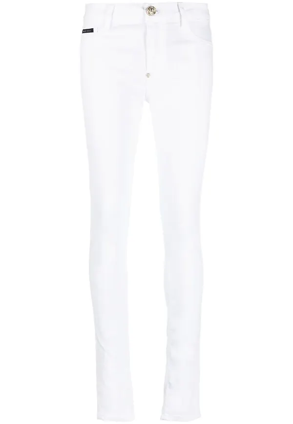 Philipp Plein jeggings med smal passform - Vit