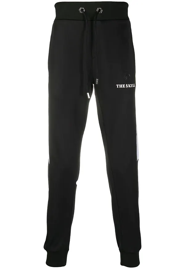 Philipp Plein joggingbyxor med kontrast - Svart