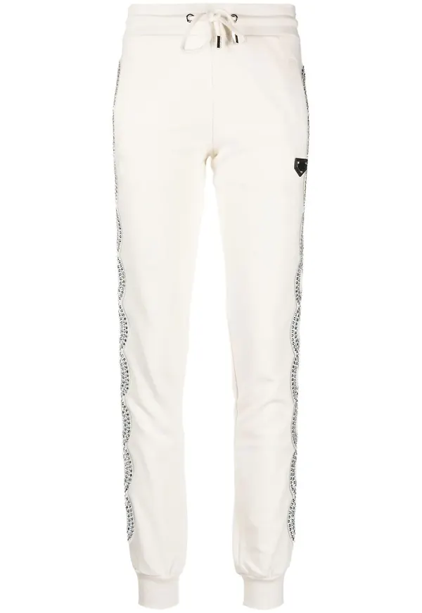 Philipp Plein joggingbyxor med strass - Vit
