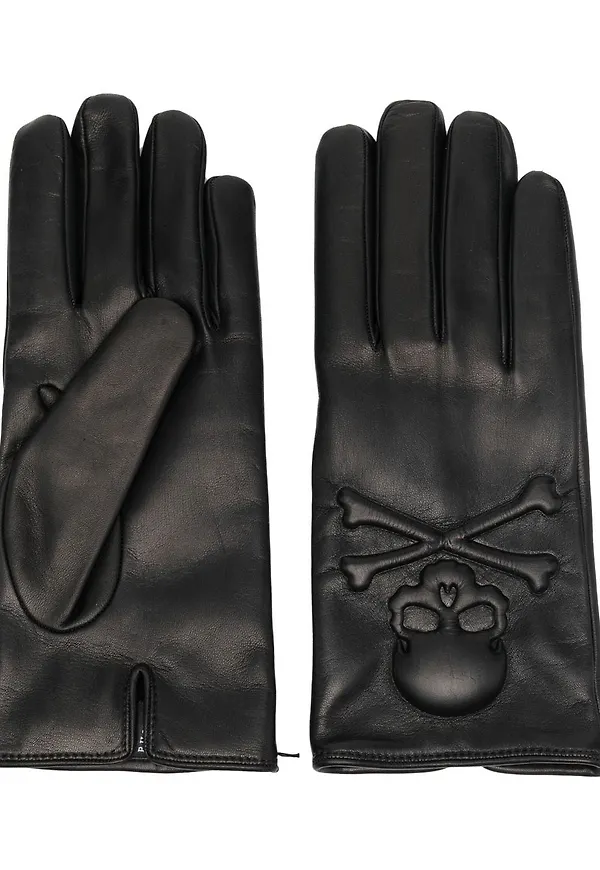 Philipp Plein kashmirfodrade skinnhandskar - Svart
