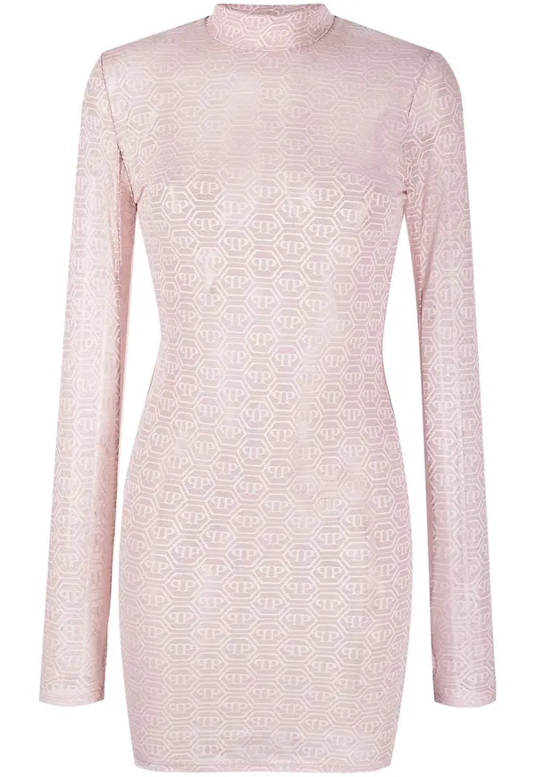 Philipp Plein klänning med monogram - Rosa