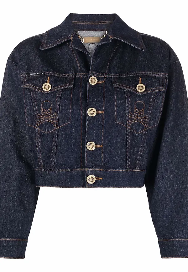 Philipp Plein kort jeansjacka - Blå