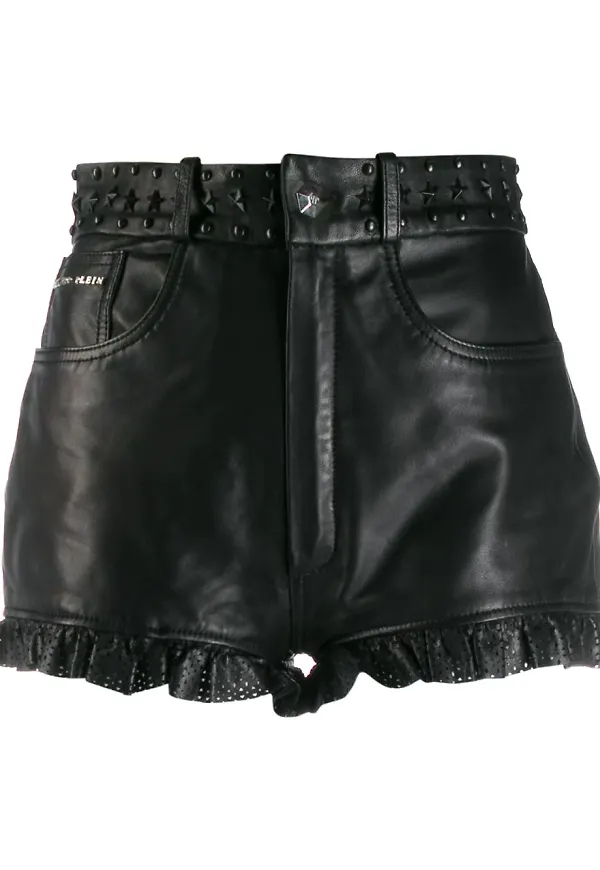 Philipp Plein laserskurna shorts - Svart
