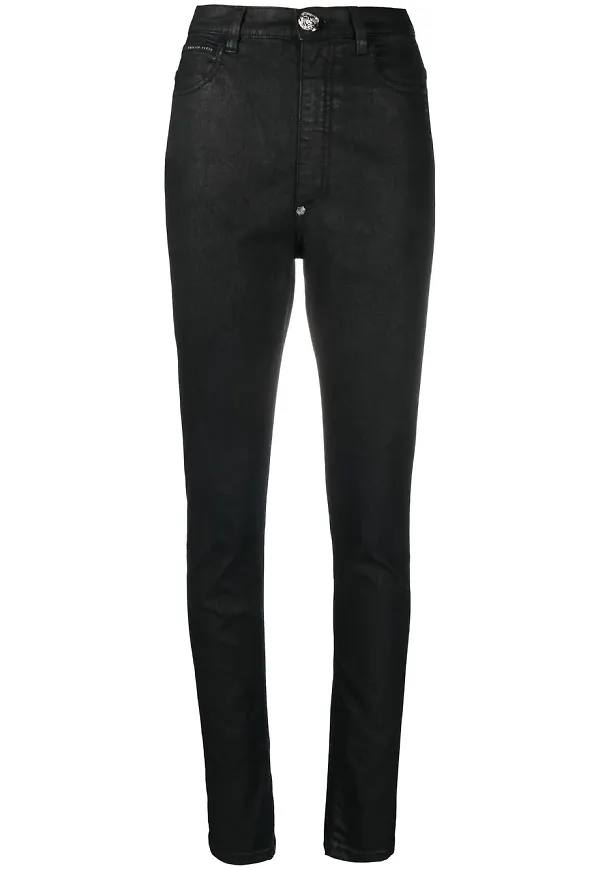 Philipp Plein leggings i jeanstyg - Svart