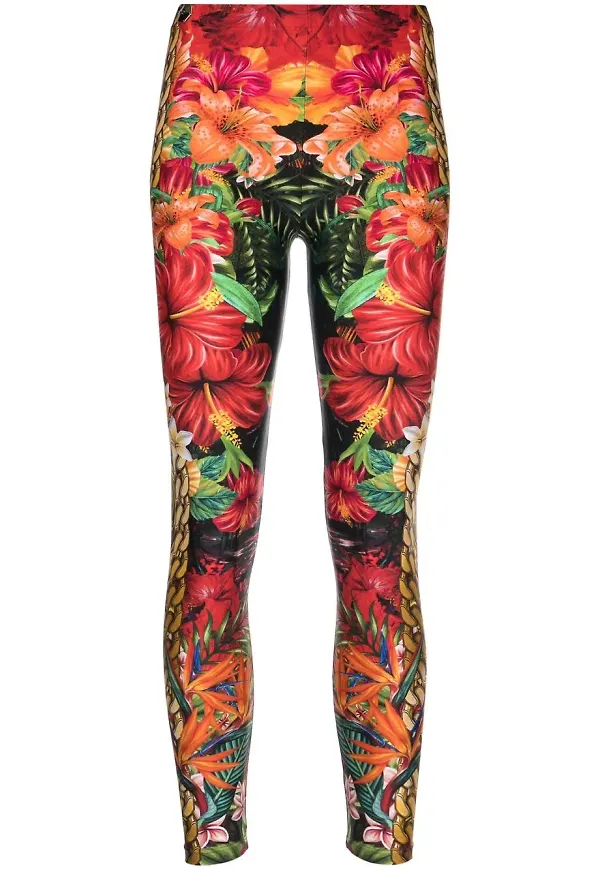 Philipp Plein leggings med Hawaii-tryck - Röd
