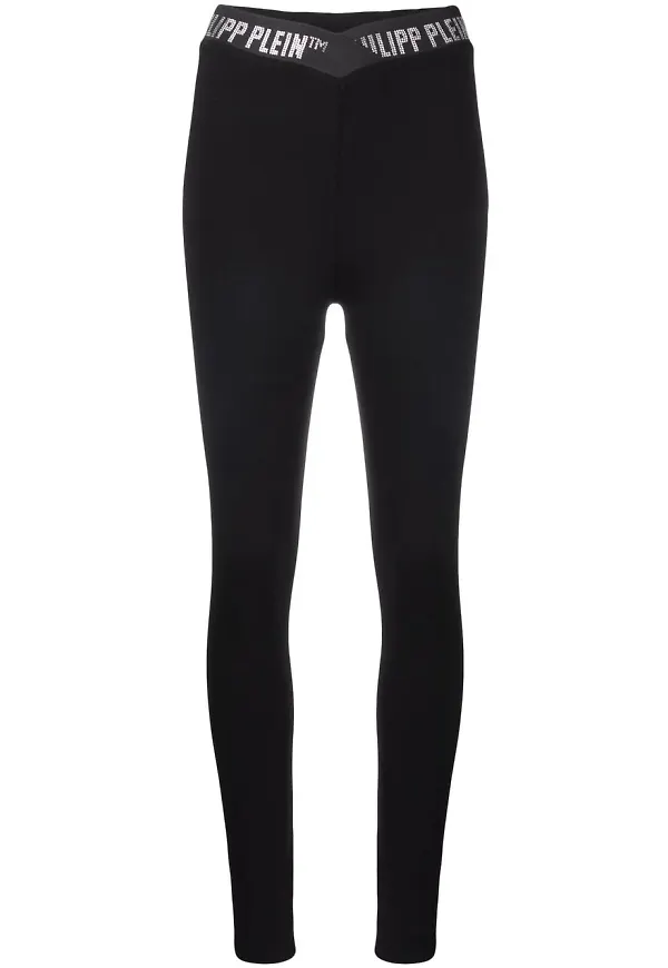 Philipp Plein leggings med logotyp - Svart