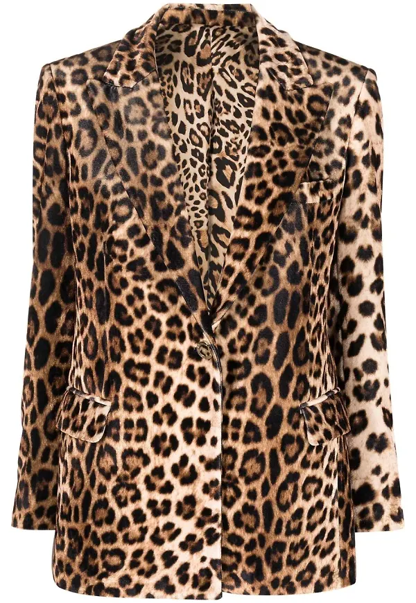 Philipp Plein leopardmönstrad blazer - Brun