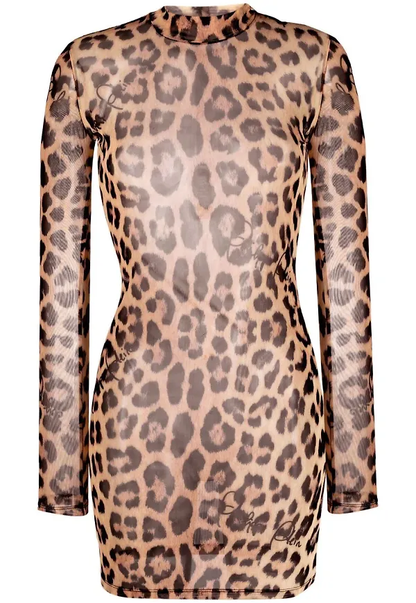 Philipp Plein leopardmönstrad klänning - Neutral