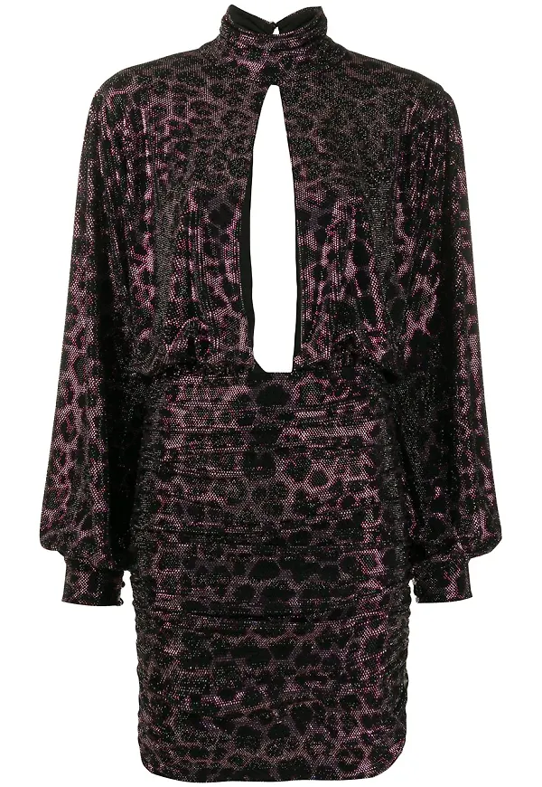 Philipp Plein leopardmönstrad klänning - Rosa