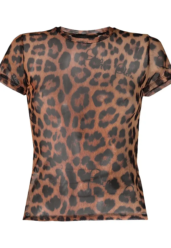 Philipp Plein leopardmönstrad t-shirt - Brun