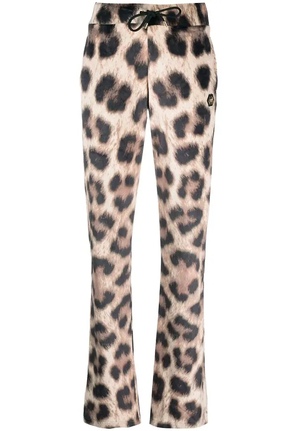 Philipp Plein leopardmönstrade trackpants - Brun