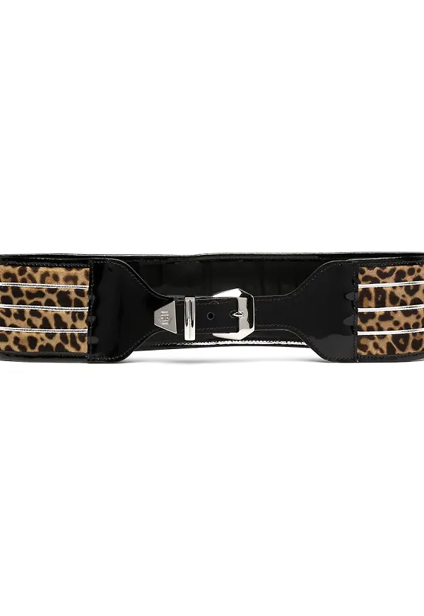 Philipp Plein leopardmönstrat bälte - Brun