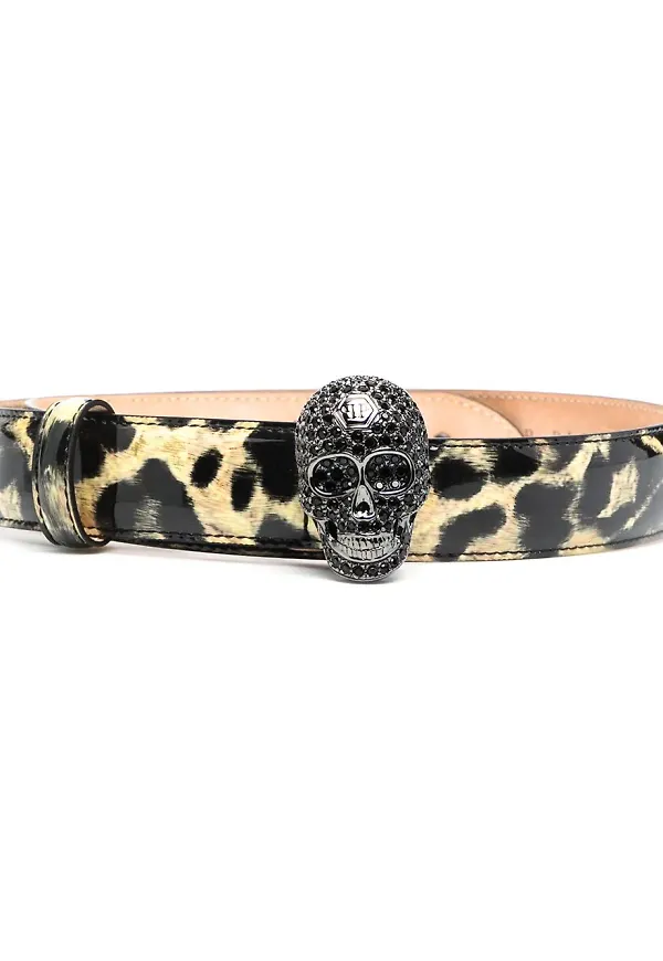 Philipp Plein leopardmönstrat bälte - Neutral