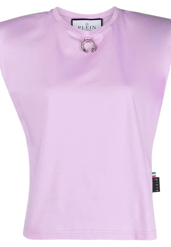 Philipp Plein linne med axelvaddar - Rosa