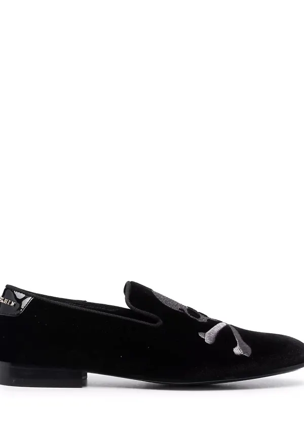 Philipp Plein loafers med dödskalletryck - Svart
