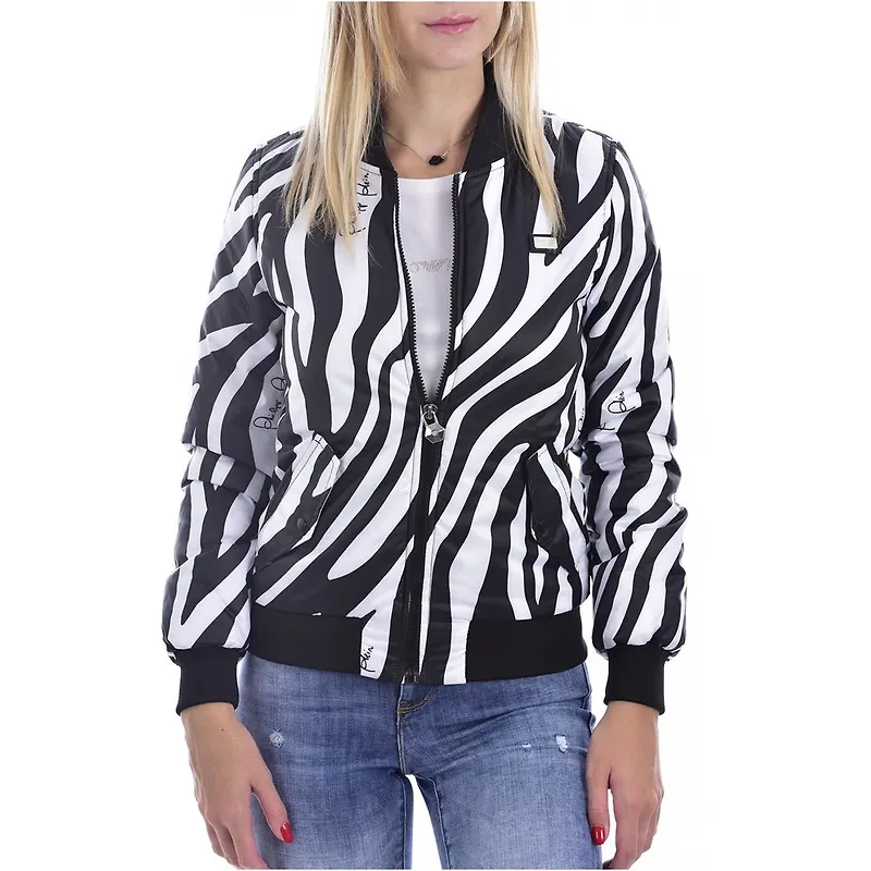 Philipp Plein Logo print short bomber Svart, Dam