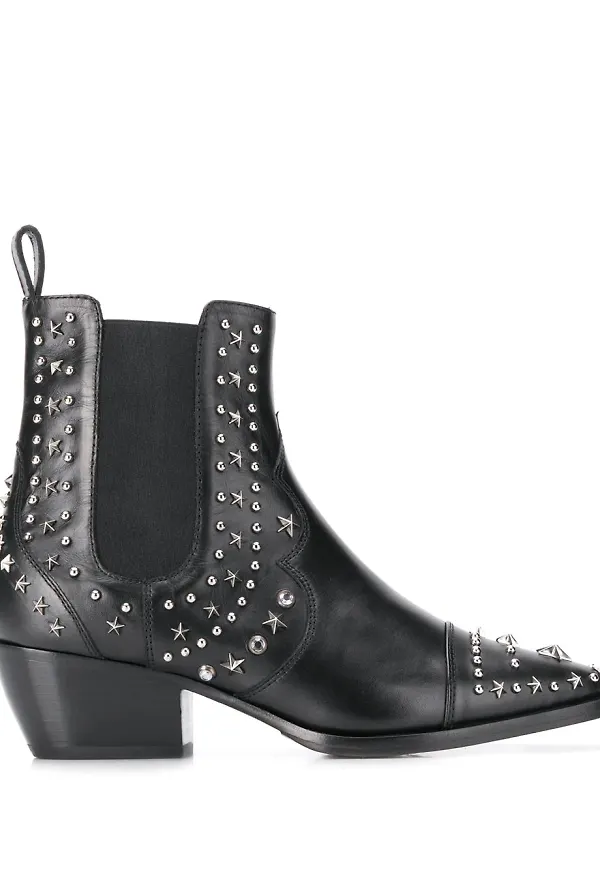 Philipp Plein låga cowboystövlar - Svart