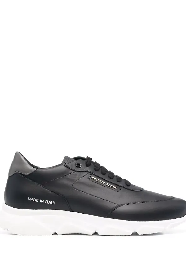 Philipp Plein låga lädersneakers - Svart