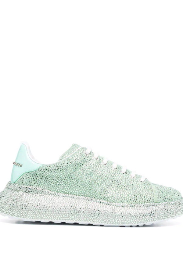 Philipp Plein låga löparsneakers med strass - Grön