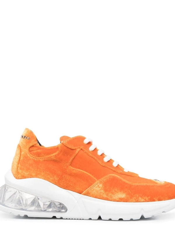 Philipp Plein låga sneakers i sammet - Orange