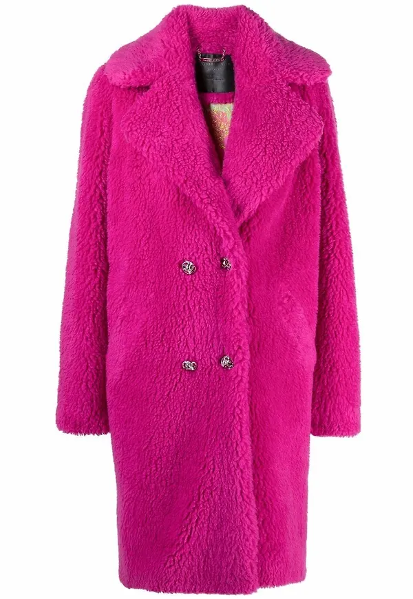 Philipp Plein lång dubbelknäppt kappa - Rosa