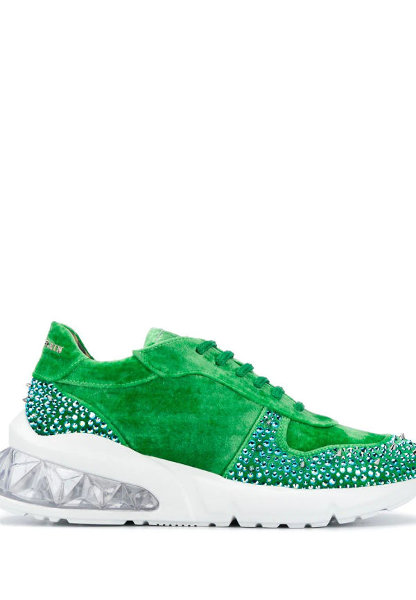 Philipp Plein löparsneakers med nitar - Grön