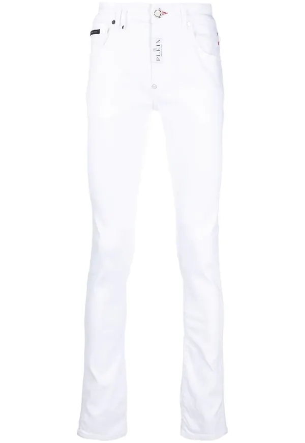 Philipp Plein medelhöga skinny-jeans - Vit
