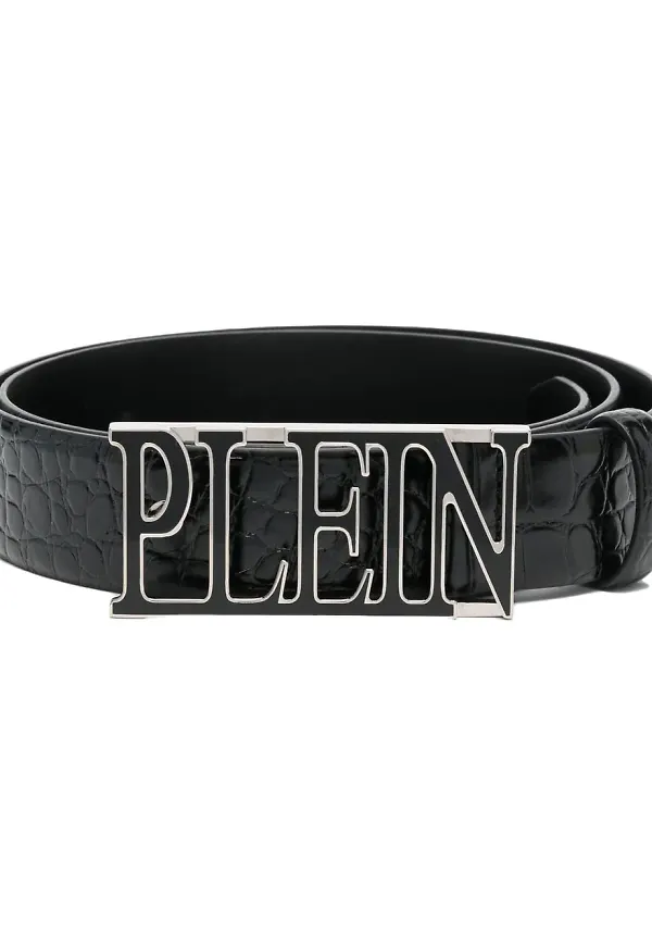 Philipp Plein midjeväska med krokodileffekt - Svart