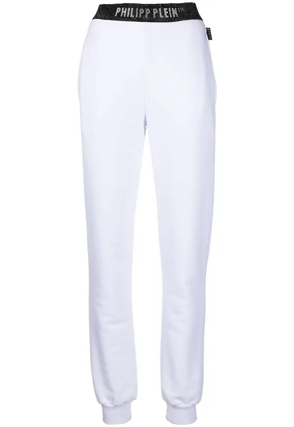Philipp Plein mjukisbyxor med logotypband - Vit