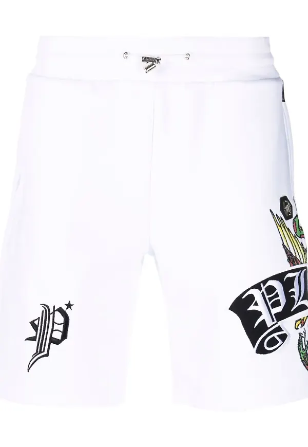Philipp Plein mjukisshorts med logotyp - Vit