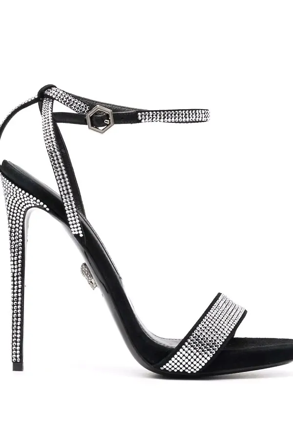 Philipp Plein mockasandaler med strass - Svart