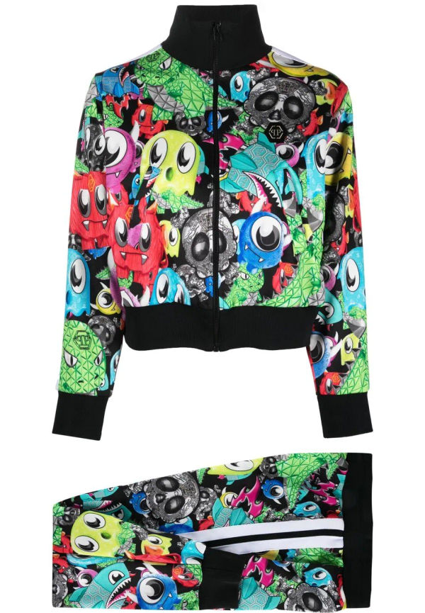 Philipp Plein Monsters träningsställ med grafiskt tryck - Svart