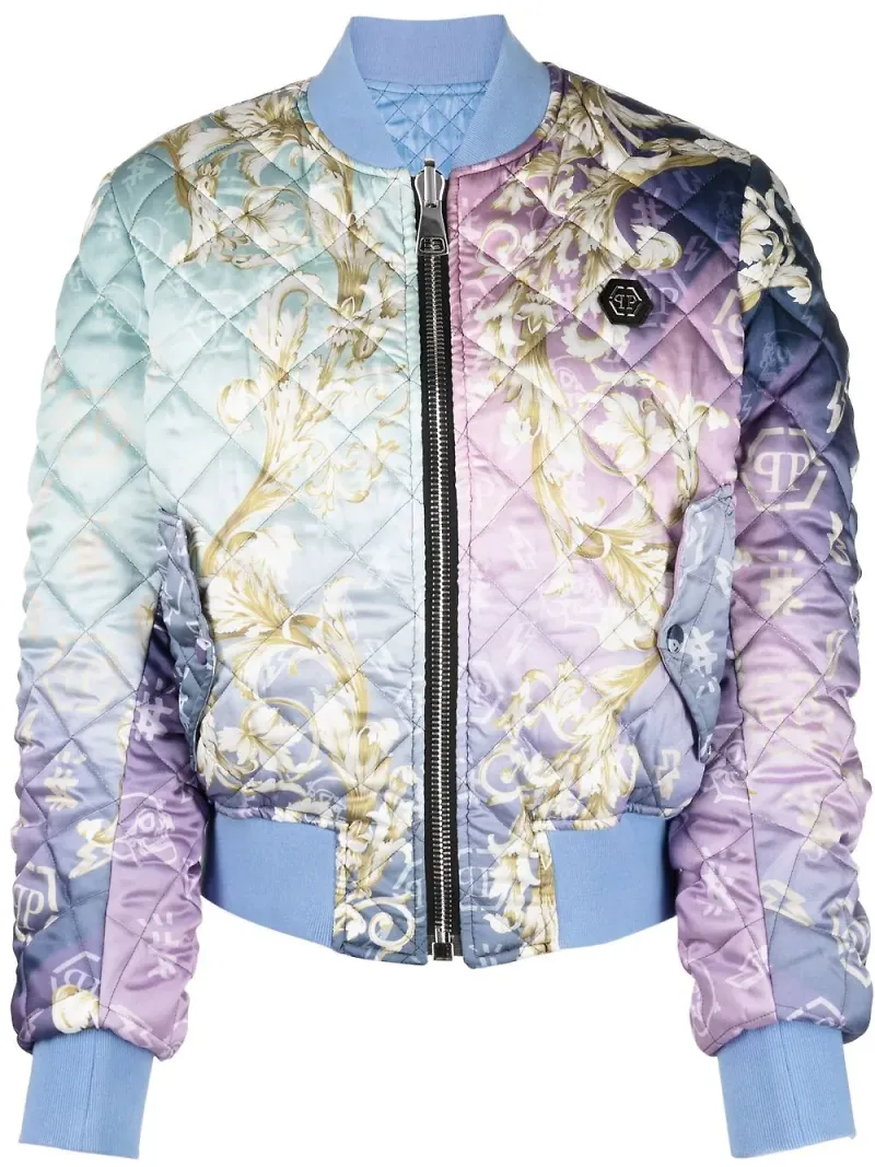 Philipp Plein New Baroque quiltad bomberjacka - Lila
