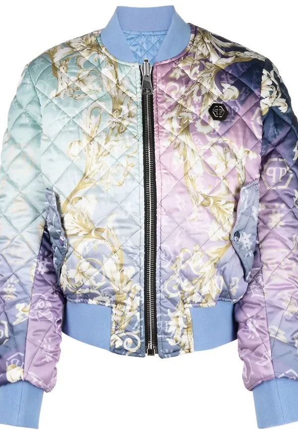 Philipp Plein New Baroque quiltad bomberjacka - Lila
