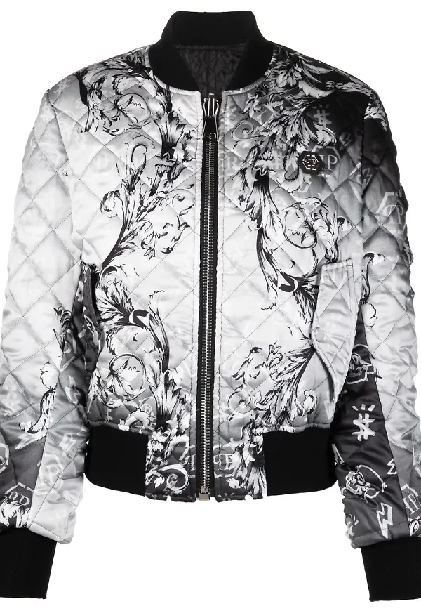 Philipp Plein New Baroque quiltad bomberjacka - Svart