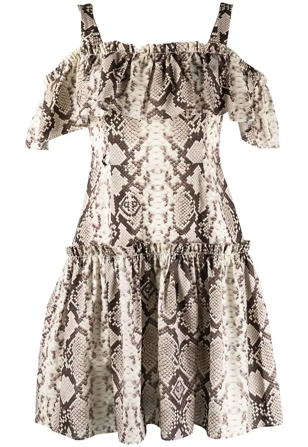 Philipp Plein ormskinnsmönstrad miniklänning - Neutral