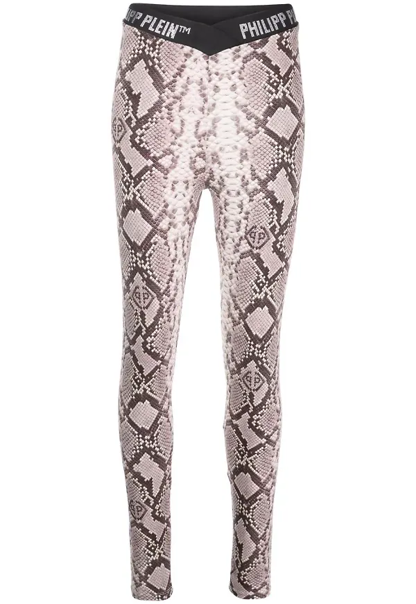 Philipp Plein ormskinnsmönstrade leggings - Brun