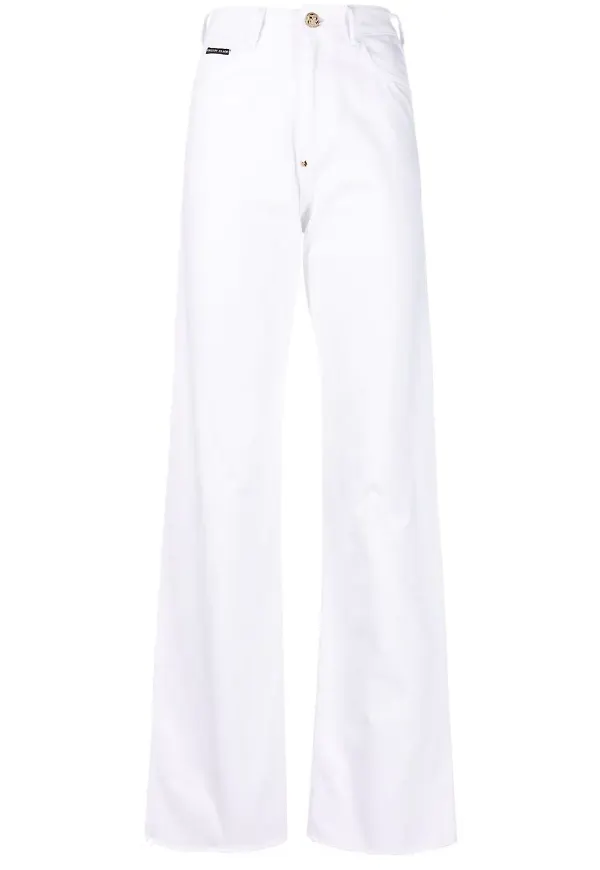 Philipp Plein Palace Fit wide leg-jeans - Vit