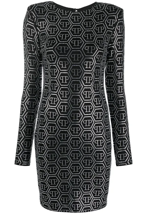 Philipp Plein paljettprydd miniklänning - Svart