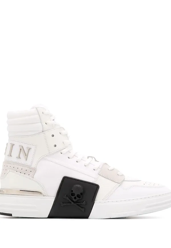 Philipp Plein Phantom höga sneakers - Vit