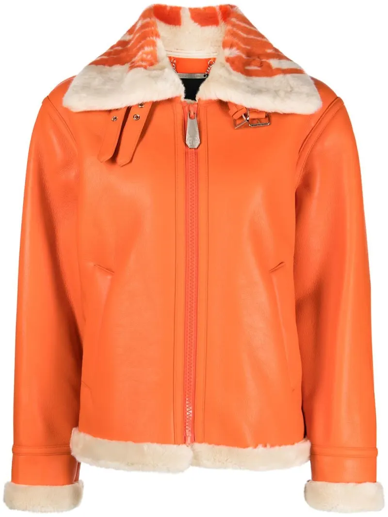 Philipp Plein pilotjacka i konstläder - Orange