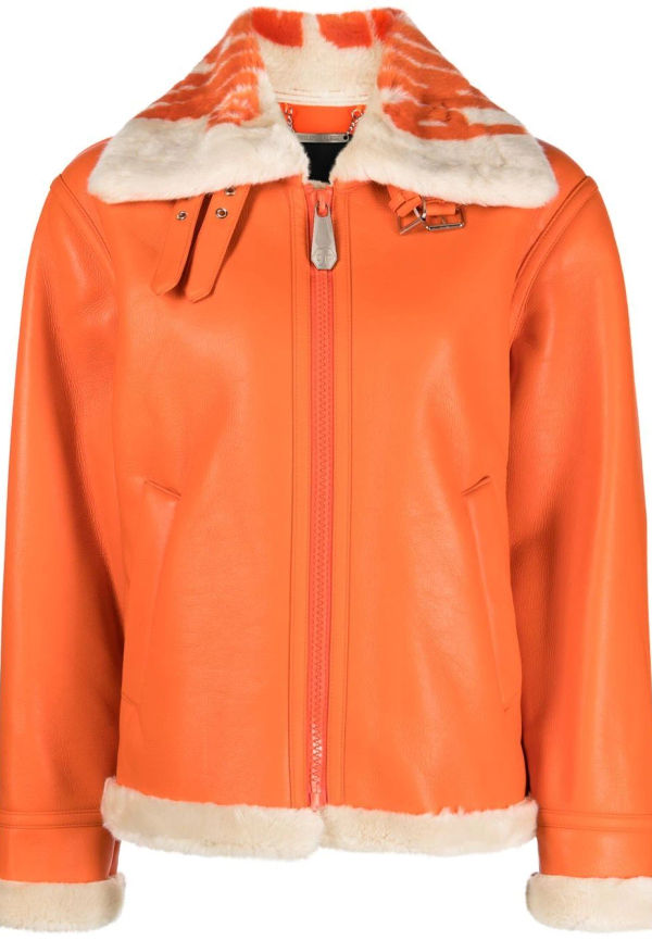 Philipp Plein pilotjacka i konstläder - Orange